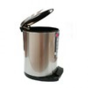 POUBELLE INOX NOIR A PÉDALE